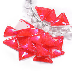Electric Neon Hyacinth Slim Triangle Shape High Quality Glass Sew-on Rhinestones WholesaleRhinestone