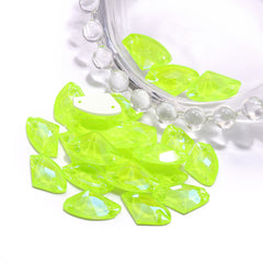 Electric Neon Jonquil Galactic Shape High Quality Glass Sew-on Rhinestones WholesaleRhinestone