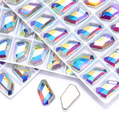 Crystal AB De-Art Shape High Quality Glass Beveled Flat Back Rhinestones WholesaleRhinestone