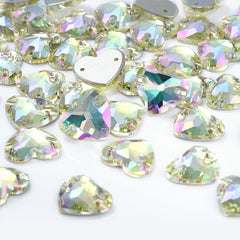 Crystal Phantom Heart Shape High Quality Glass Sew-on Rhinestones WholesaleRhinestone