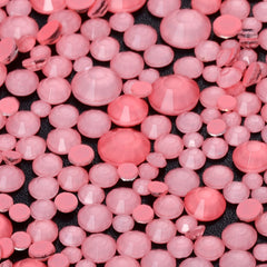 Mixed Sizes Neon Coral Glass Flat Back Rhinestones For Nail Art WholesaleRhinestone