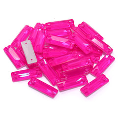 Electric Neon Fuchsia Cosmic Baguette Shape High Quality Glass Sew-on Rhinestones WholesaleRhinestone