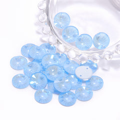 Electric Neon Light Blue Rivoli Shape High Quality Glass Sew-on Rhinestones WholesaleRhinestone