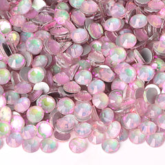 Crystal Pink Glass FlatBack Rhinestones Silver Back WholesaleRhinestone