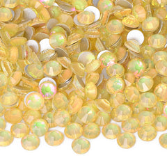 Flashing Desert Yellow Glass FlatBack Rhinestones Silver Back WholesaleRhinestone