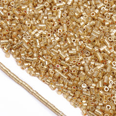 Metallic Yellow Luster Color Hight Quality Glass Cylinder Seed Beads 1.6 MM Size JS3010 WholesaleRhinestone