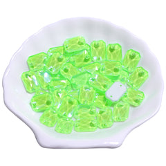 Electric Neon Peridot Octagon Shape High Quality Glass Sew-on Rhinestones WholesaleRhinestone