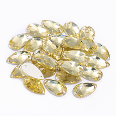 Jonquil Drop Shape High Quality Glass Sew-on Rhinestones WholesaleRhinestone
