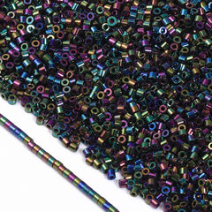 Metallic Rainbow Luster Color Hight Quality Glass Cylinder Seed Beads 1.6 MM Size JS3007 WholesaleRhinestone