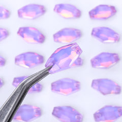 Lavender AM Hexagon Shape High Quality Glass Sew-on Rhinestones WholesaleRhinestone