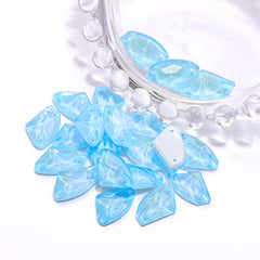 Electric Neon Aquamarine Galactic Shape High Quality Glass Sew-on Rhinestones WholesaleRhinestone