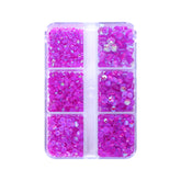 Mixed Sizes 6 Grid Box Mocha Shimmer Dk Purple Glass FlatBack Rhinestones For Nail Art WholesaleRhinestone