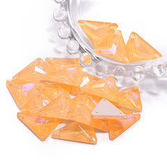 Electric Neon Sunflower Slim Triangle Shape High Quality Glass Sew-on Rhinestones WholesaleRhinestone