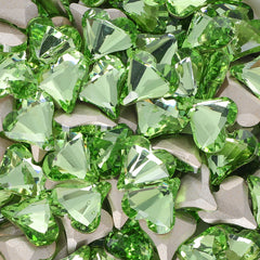 Sweet Heart Shape Apple Green Glass Pointed Back Fancy Rhinestones WholesaleRhinestone