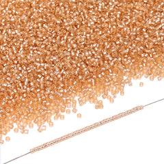Transparent Silver-lined Peach Color Hight Quality Glass Cylinder Seed Beads 1.6 MM Size GY2007 WholesaleRhinestone