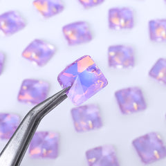 Lavender AM Rivoli Square Shape High Quality Glass Sew-on Rhinestones WholesaleRhinestone