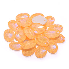 Electric Neon Sunflower Oval Shape High Quality Glass Sew-on Rhinestones WholesaleRhinestone