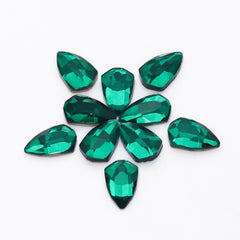 Shield Shape Dark Green Flat Back Fancy Rhinestones WholesaleRhinestone