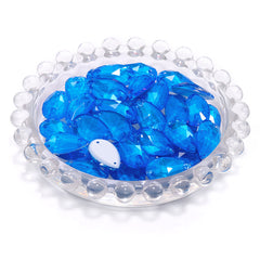 Electric Neon Blue Drop Shape High Quality Glass Sew-on Rhinestones WholesaleRhinestone