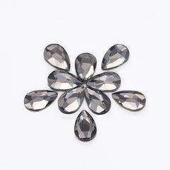 Raindrop Shape Black Diamond Flat Back Fancy Rhinestones