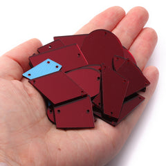 Burgandy Mixed Shapes Acrylic Sew-on Mirror For Dance Costume WholesaleRhinestone
