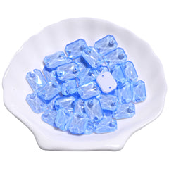 Electric Neon Light Blue Octagon Shape High Quality Glass Sew-on Rhinestones WholesaleRhinestone