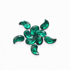 Comma Shape Dark Green Flat Back Fancy Rhinestones WholesaleRhinestone