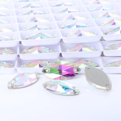 Crystal Phantom Navette Shape High Quality Glass Sew-on Rhinestones WholesaleRhinestone
