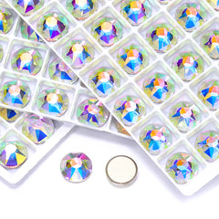 Crystal AB XIRIUS Round Shape High Quality Glass Beveled Flat Back Rhinestones WholesaleRhinestone