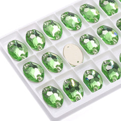 Peridot Oval Shape High Quality Glass Sew-on Rhinestones WholesaleRhinestone