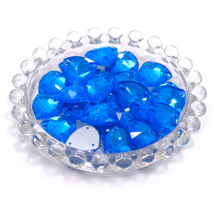 Electric Neon Blue Trilliant Shape High Quality Glass Sew-on Rhinestones WholesaleRhinestone