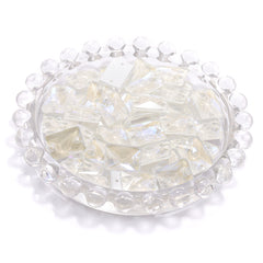 Electric Neon White Rectangle Shape High Quality Glass Sew-on Rhinestones WholesaleRhinestone