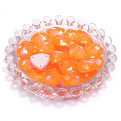 Electric Neon Orange Yellow Trilliant Shape High Quality Glass Sew-on Rhinestones WholesaleRhinestone