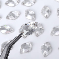 Silver Shade Lemon Shape High Quality Glass Sew-on Rhinestones WholesaleRhinestone