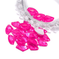 Electric Neon Fuchsia Galactic Shape High Quality Glass Sew-on Rhinestones WholesaleRhinestone