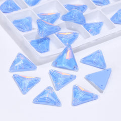 Light Sapphire AM Triangle Shape High Quality Glass Sew-on Rhinestones WholesaleRhinestone