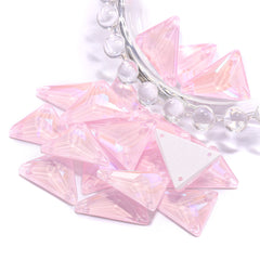 Electric Neon Light Rose Slim Triangle Shape High Quality Glass Sew-on Rhinestones WholesaleRhinestone