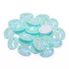 Electric Neon Light Azore Oval Shape High Quality Glass Sew-on Rhinestones WholesaleRhinestone