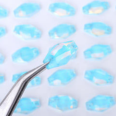 Aquamarine AM Hexagon Shape High Quality Glass Sew-on Rhinestones WholesaleRhinestone