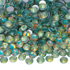 Flashing Dark Green Glass FlatBack Rhinestones Silver Back WholesaleRhinestone