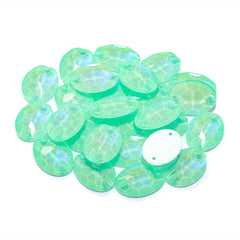 Electric Neon Greenwrap Oval Shape High Quality Glass Sew-on Rhinestones WholesaleRhinestone