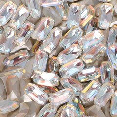 Cognac White Elongated Imperial Shape Glass Pointed Back Fancy Rhinestones WholesaleRhinestone