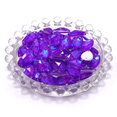 Electric Neon Violet Drop Shape High Quality Glass Sew-on Rhinestones WholesaleRhinestone