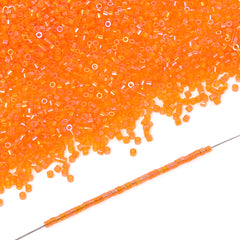 Transparent Rainbow Light Orange Yellow Color Hight Quality Glass Cylinder Seed Beads 1.6 MM Size BS1020 WholesaleRhinestone