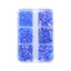 Mixed Sizes 6 Grid Box Mocha Opal Dk Blue Glass FlatBack Rhinestones For Nail Art WholesaleRhinestone