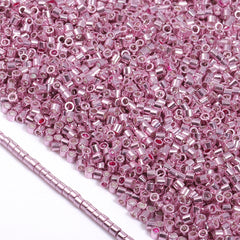 Metallic Pink Luster Color Hight Quality Glass Cylinder Seed Beads 1.6 MM Size JS3013 WholesaleRhinestone
