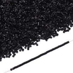 Opaque Black Color Hight Quality Glass Cylinder Seed Beads 1.6 MM Size BS1016 WholesaleRhinestone