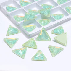 Light Azore AM Triangle Shape High Quality Glass Sew-on Rhinestones WholesaleRhinestone