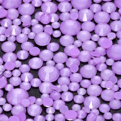 Tamaños mixtos Violeta Violeta Rhinestones de neón de fondo para uñas