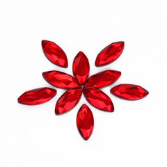 Navette Shape Siam Flat Back Fancy Rhinestones WholesaleRhinestone